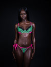 Bikini zébré vert fluo collaboration CHNHAI et GRANDEFILLE